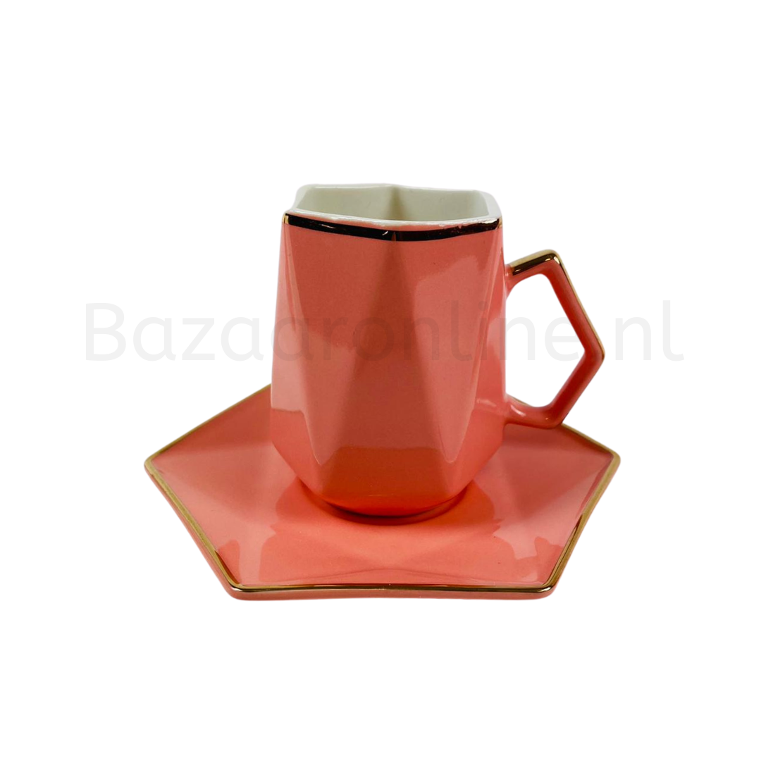 Koffieset - Marion  - Roze / Roségoud