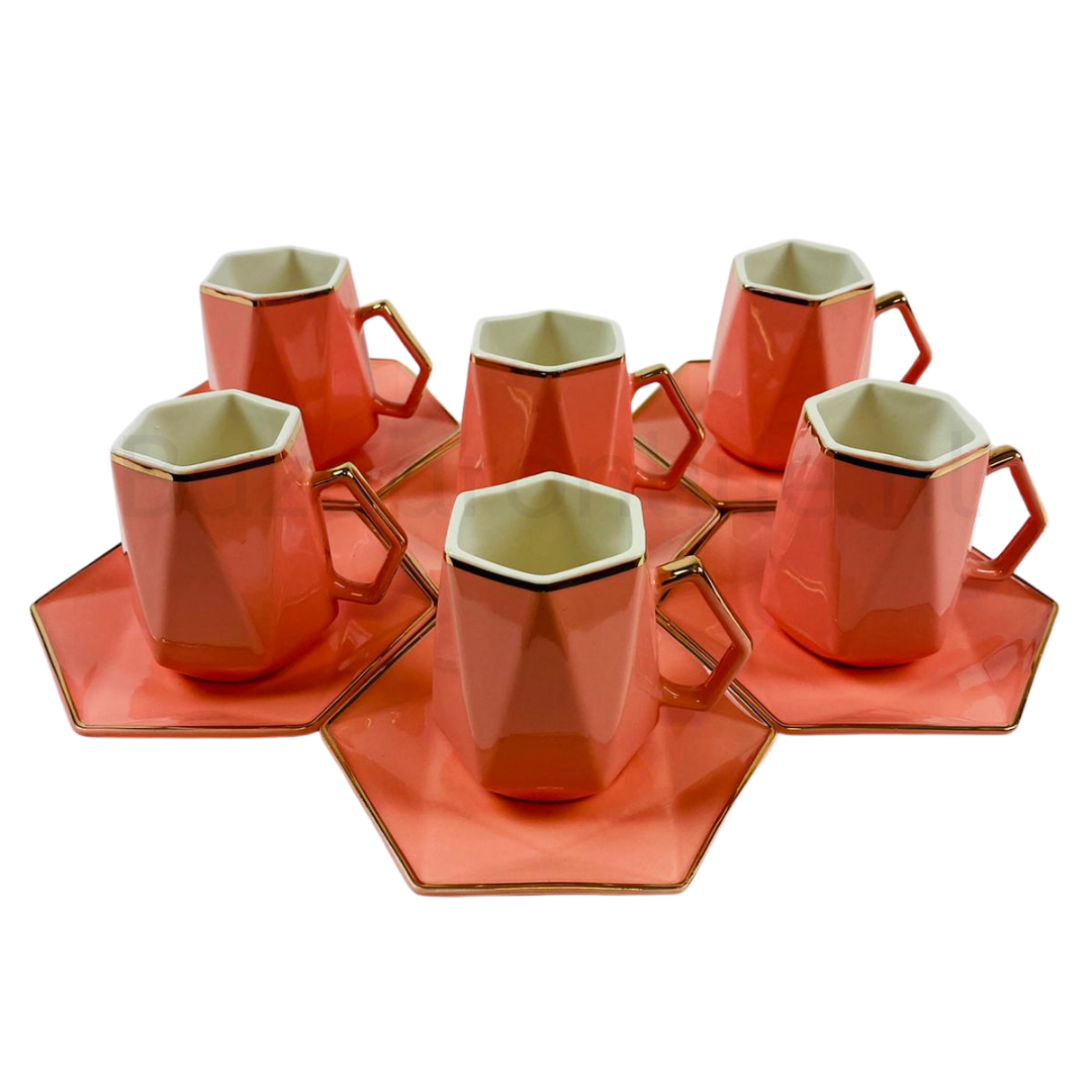 Koffieset - Marion  - Roze / Roségoud