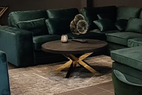 Salontafel Black Bonito Rond 100 cm - visgraat look