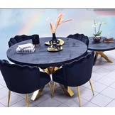 Salontafel Black Bonito Rond Goud 100 cm - visgraat look