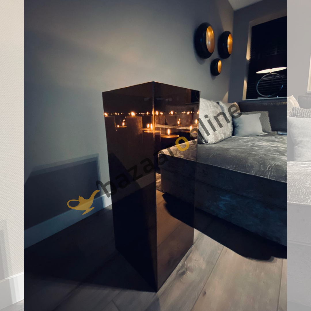 Windlicht Infinity oneindig licht. 40 x 90 cm - Brons/Sepia