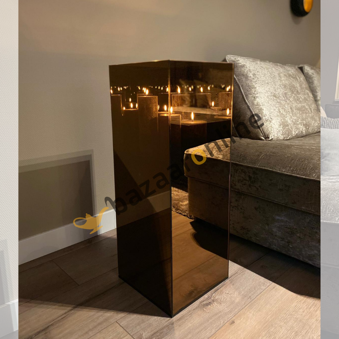 Windlicht Infinity oneindig licht. 40 x 90 cm - Brons/Sepia