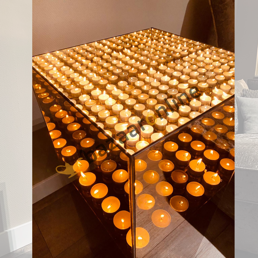 Windlicht Infinity oneindig licht. 40 x 90 cm - Brons/Sepia