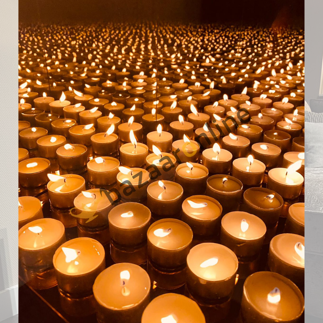 Windlicht Infinity oneindig licht. 40 x 90 cm - Brons/Sepia