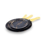 Serveerplank rond Ø20 cm Zwart Goud - Melamine