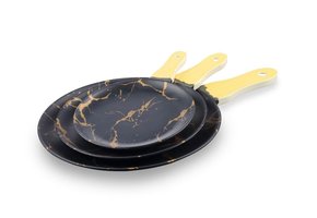 Serveerplank rond Ø20 cm Zwart Goud - Melamine
