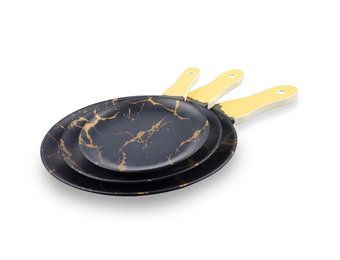 Serveerplank rond Ø20 cm Zwart Goud - Melamine