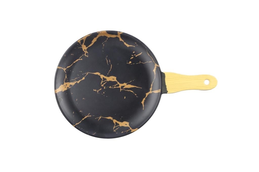 Serveerplank rond Ø20 cm Zwart Goud - Melamine