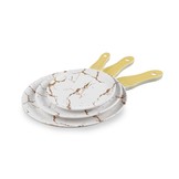 Serveerplank rond Ø20 cm Wit Goud - Melamine