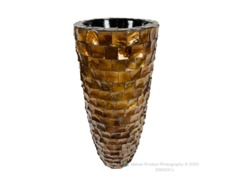 Schelpenvaas Flora - Bruin - 90 cm
