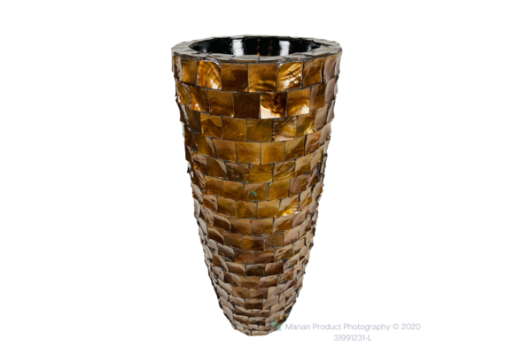 Schelpenvaas Flora - Bruin - 90 cm