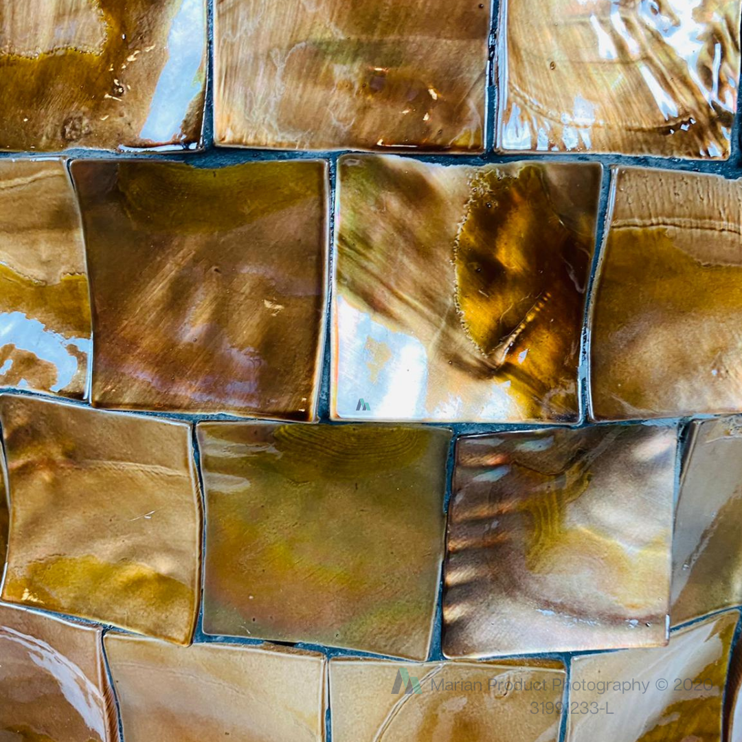 Schelpenvaas Flora - Bruin - 90 cm