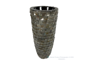 Schelpenvaas Flora - Grijs - 90 cm