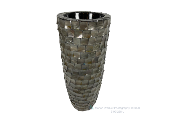 Schelpenvaas Flora - Grijs - 90 cm