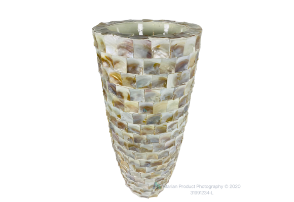 Schelpenvaas Flora - Wit - 90 cm