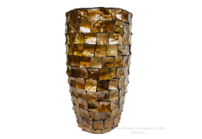 Schelpenvaas Flora - Bruin - 60 cm