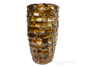 Schelpenvaas Flora - Bruin - 60 cm