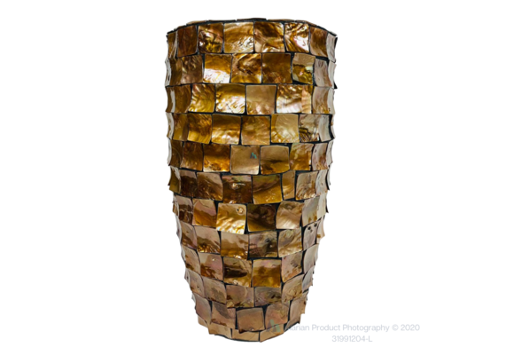 Schelpenvaas Flora - Bruin - 60 cm