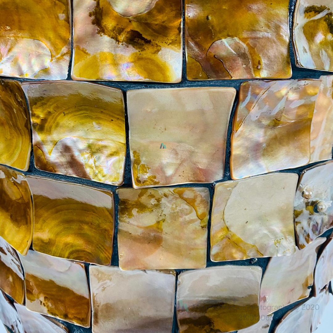 Schelpenvaas Flora - Bruin - 60 cm