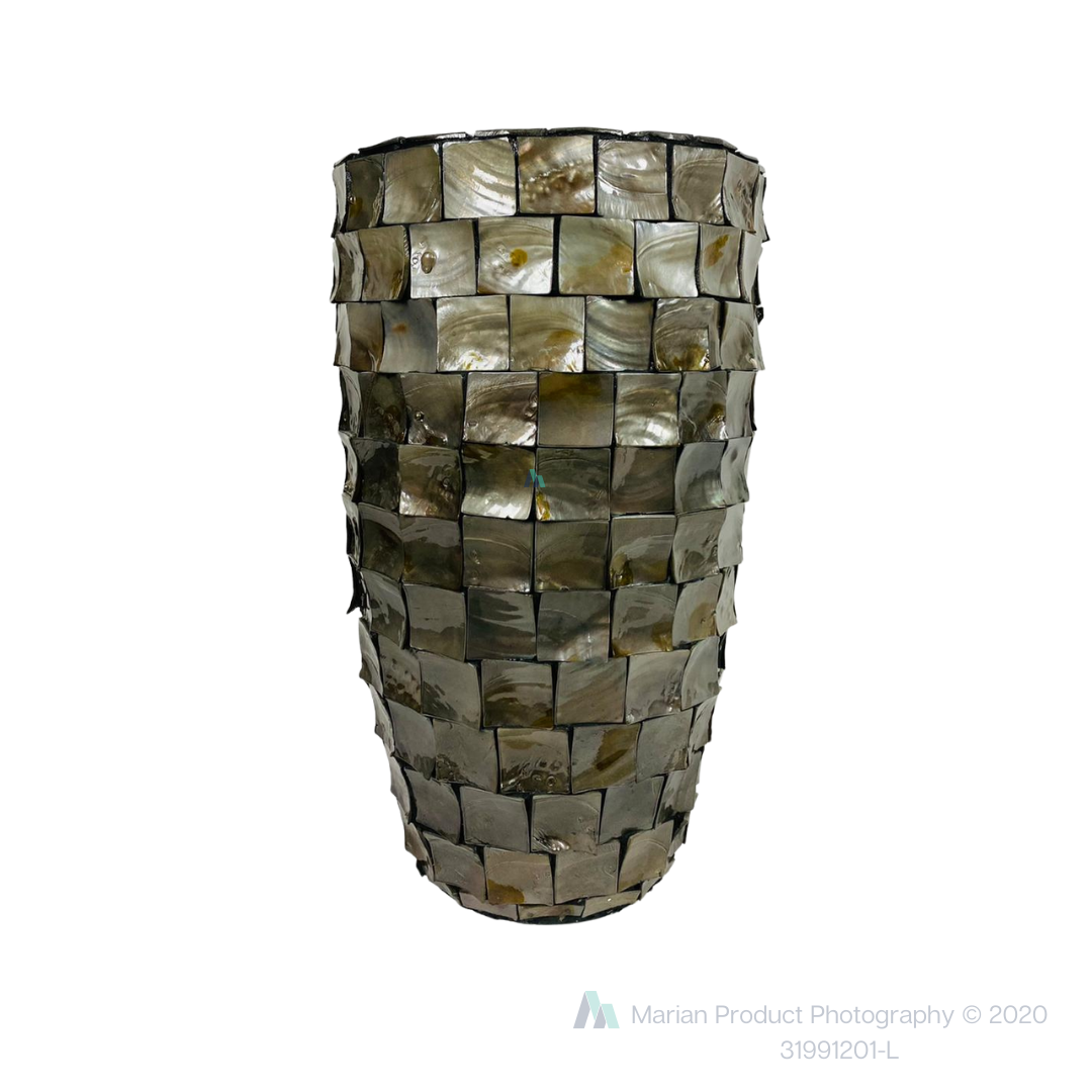 Schelpenvaas Flora - Grijs - 60 cm