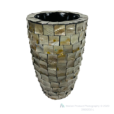 Schelpenvaas Flora - Grijs - 60 cm