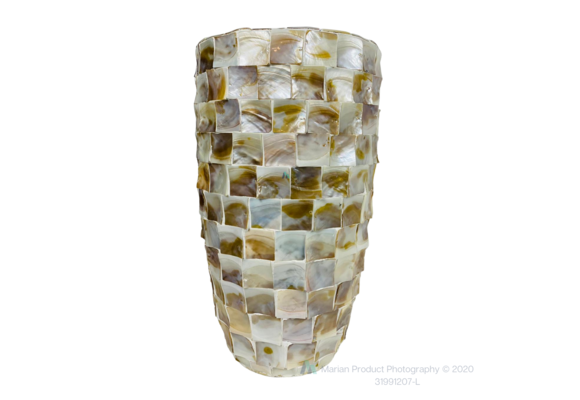 Schelpenvaas Flora - Wit - 60 cm