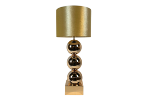Bollamp - Goud - Tafellamp - 3 Bollen - Vierkante Voet