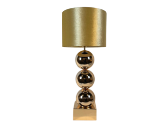 Bollamp - Goud - Tafellamp - 3 Bollen - Vierkante Voet