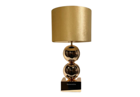 Bollamp - Goud - Tafellamp - 2 Bollen - Vierkante Voet