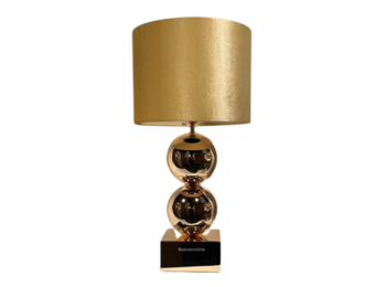 Bollamp - Goud - Tafellamp - 2 Bollen - Vierkante Voet