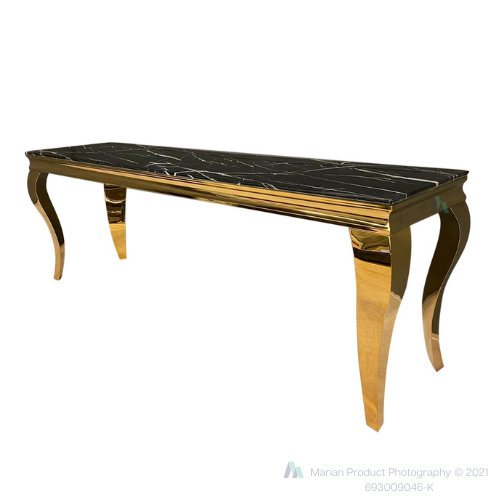 TV-Meubel Polo Zwart Marmer  160 x 40 cm