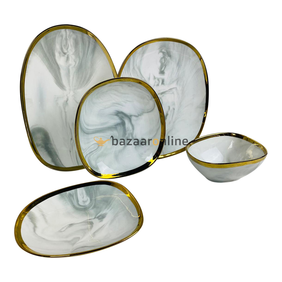 Bricard Sens Serviesset set 25-delig Marmer-Grijs