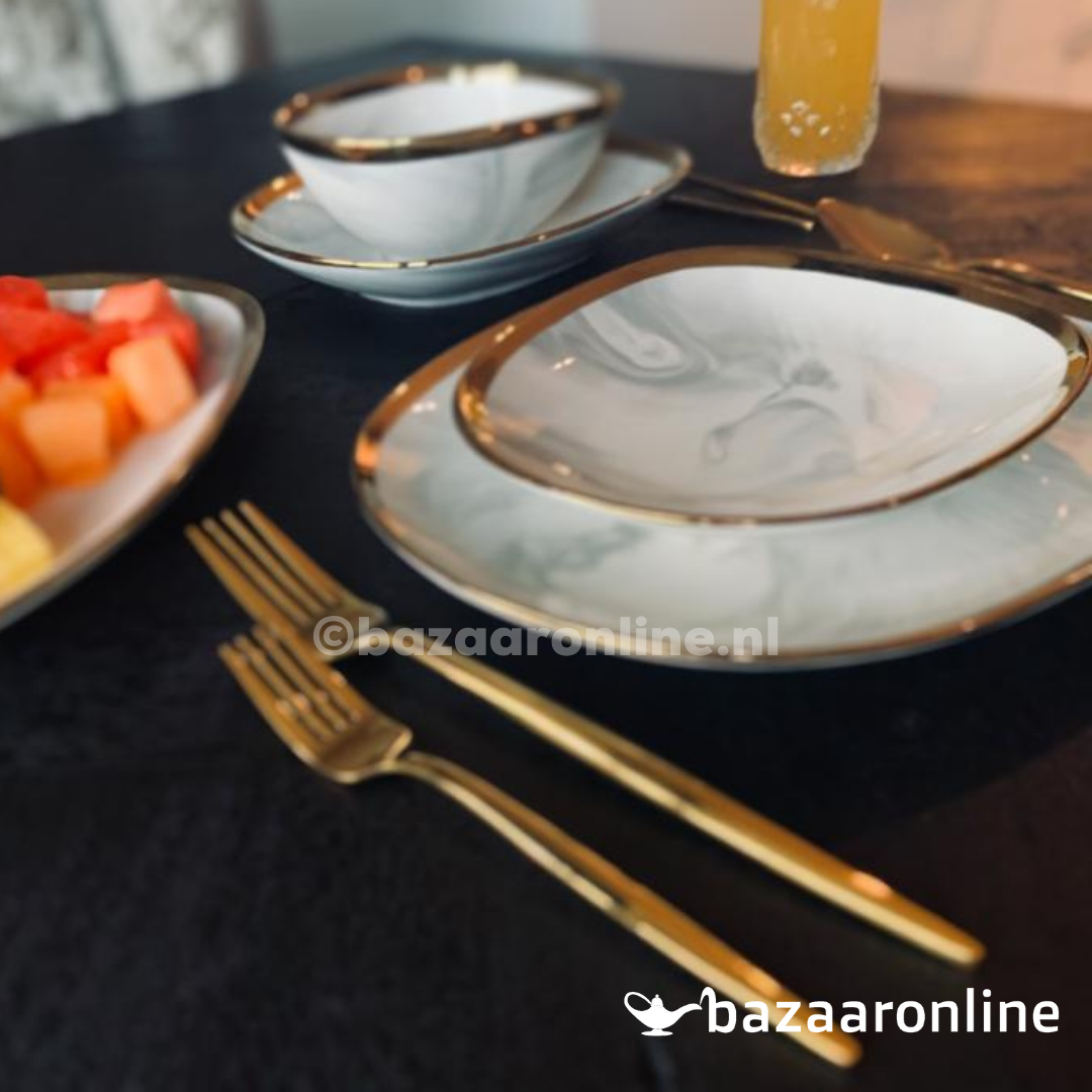 Bricard Sens Serviesset set 25-delig Marmer-Grijs