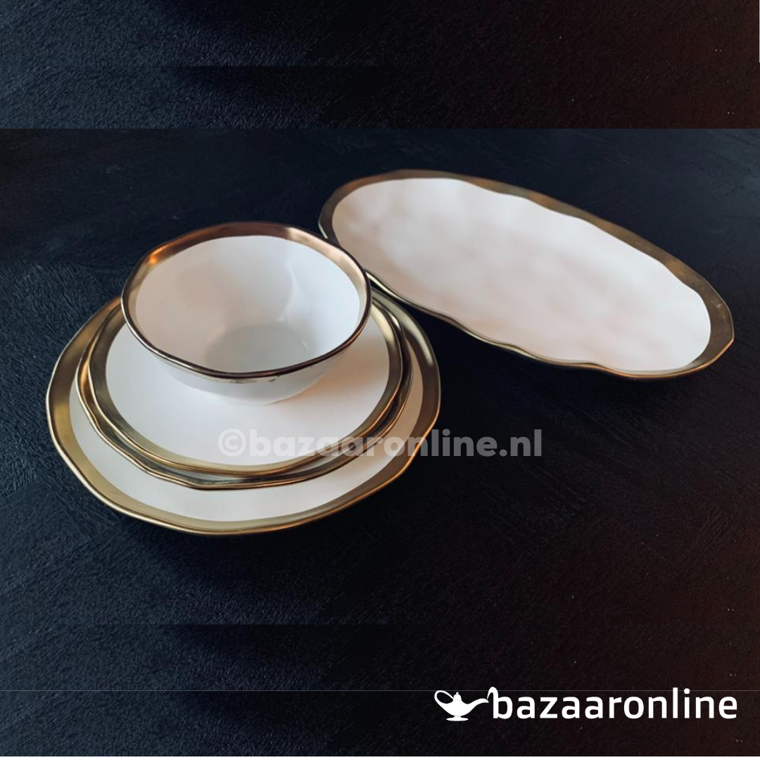 Bricard Dole Serviesset set 25-delig Wit/Goud