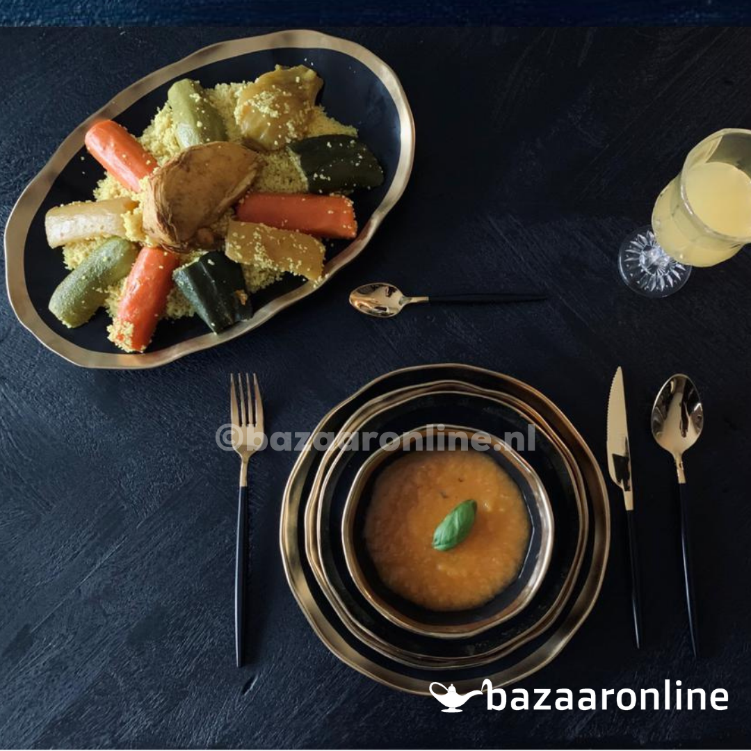 Bricard Dole Serviesset set 25-delig Zwart/Goud