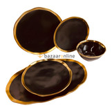 Bricard Dole Serviesset set 25-delig Zwart/Goud