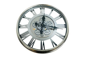 Fugurato Rendia | Wandklok Rond met Radarwerk Zilver | 54x54 cm