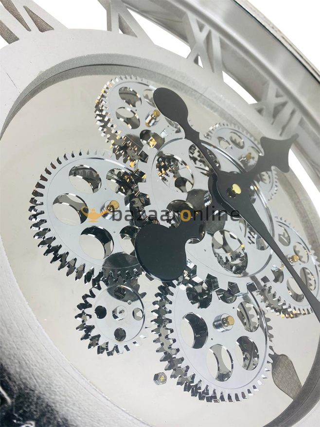 Fugurato Rendia | Wandklok Rond met Radarwerk Zilver | 54x54 cm