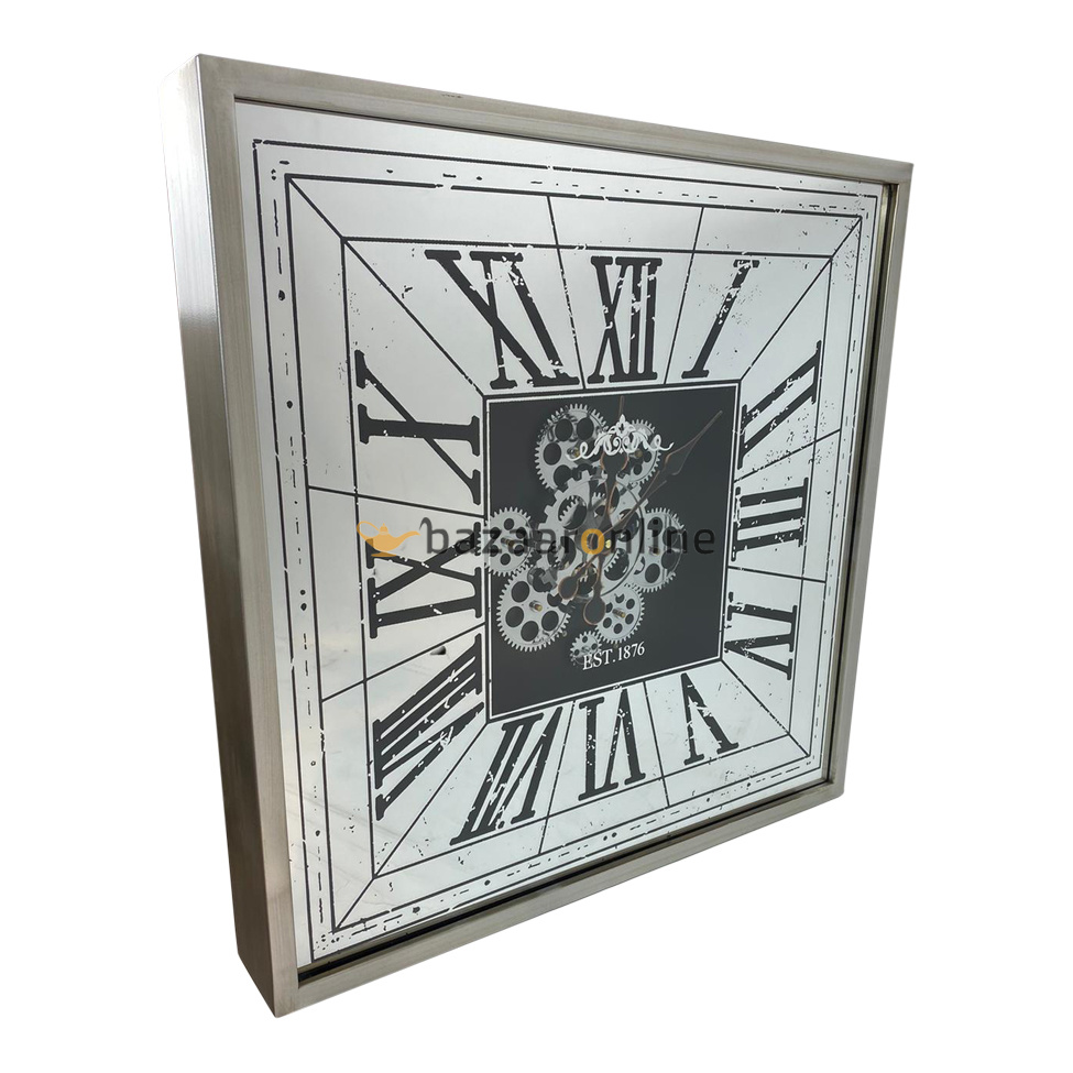 Fugurato Merelle | Wandklok met Radarwerk Zilver | 60x60 cm