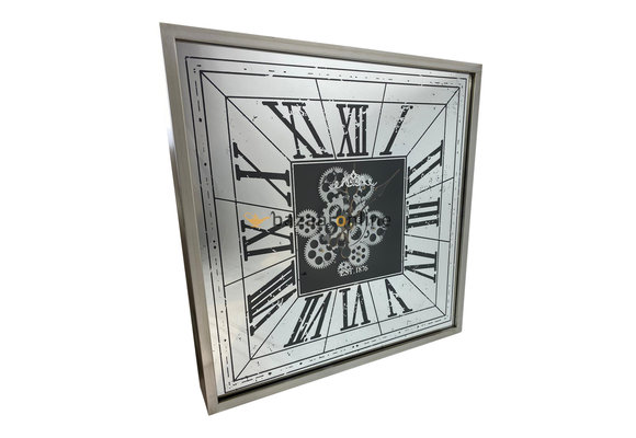 Fugurato Merelle | Wandklok met Radarwerk Zilver | 60x60 cm