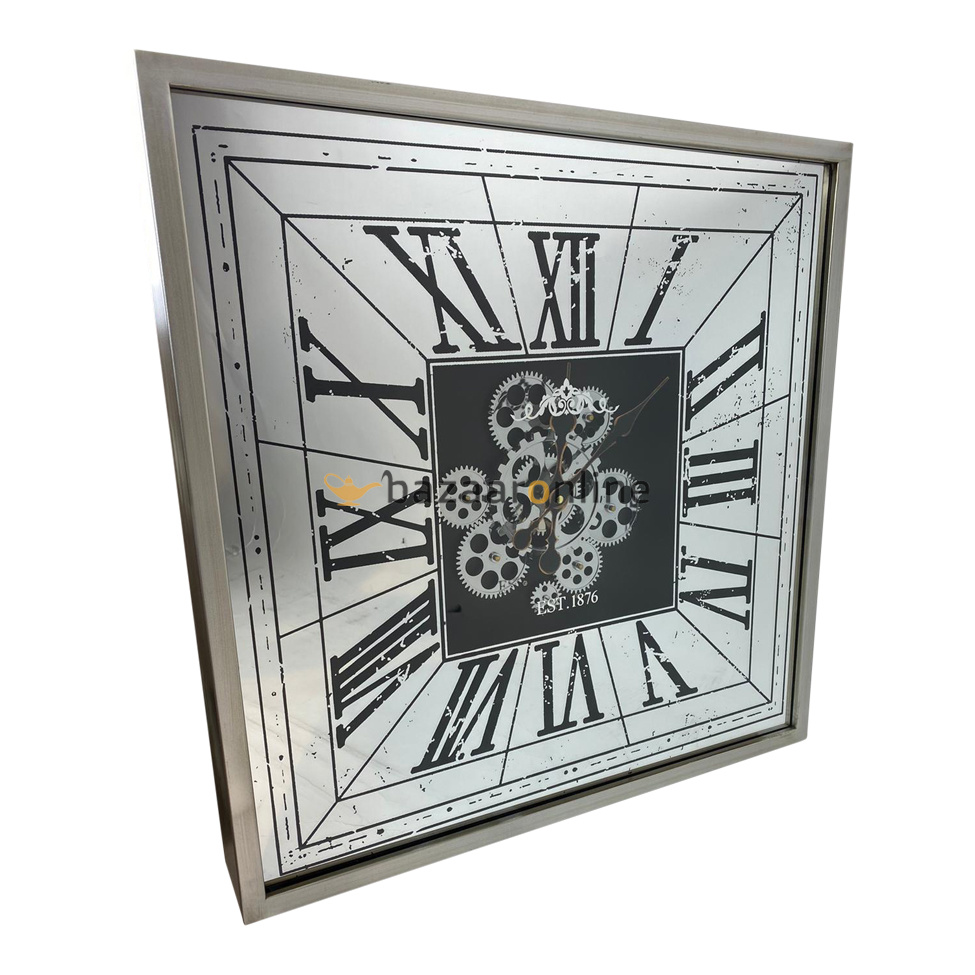 Fugurato Merelle | Wandklok met Radarwerk Zilver | 60x60 cm