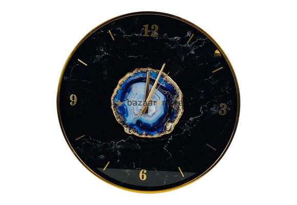 Fugurato Wandklok Epoxy look | Zwart | 005