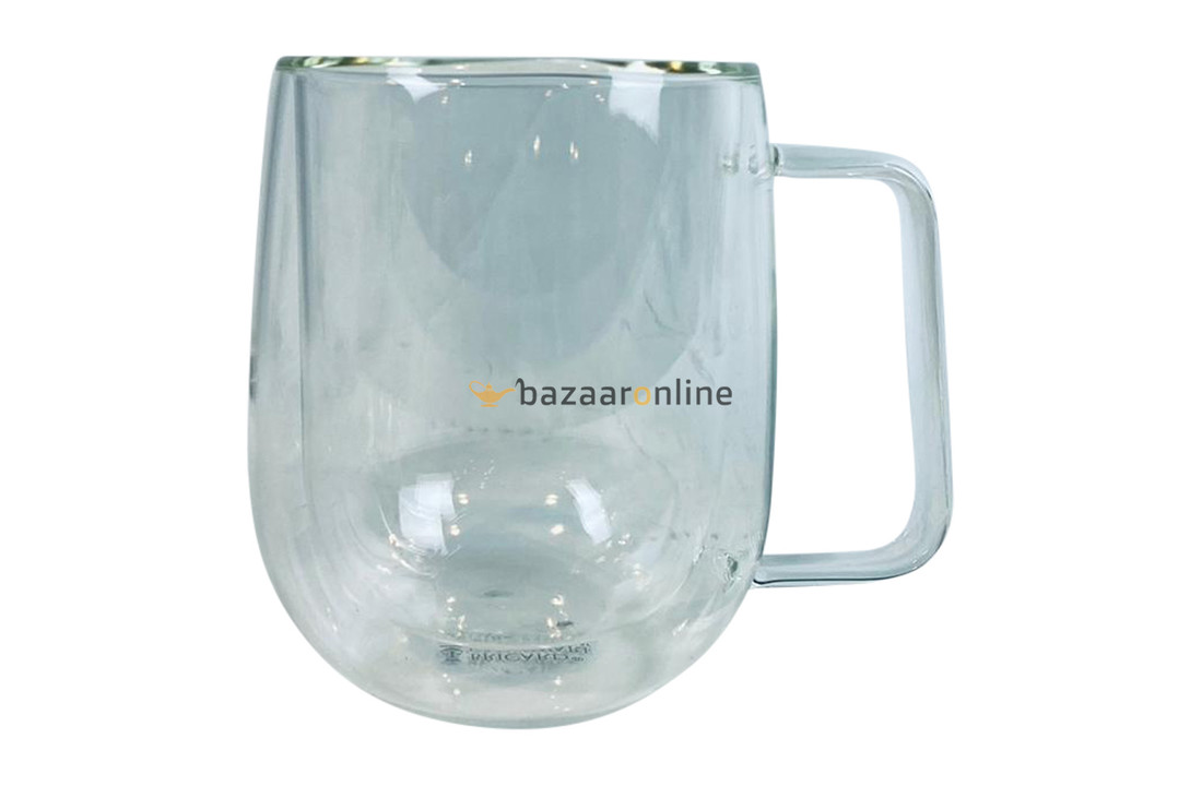 hoofdstad bladzijde Poort Dubbelwandige glazen mok | met oor | voor het serveren van thee | Shop -  Bazaaronline