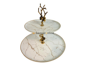 Etagère Unique 2 laags Wit Goud