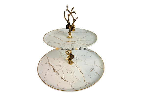 Etagère Unique 2 laags Wit Goud