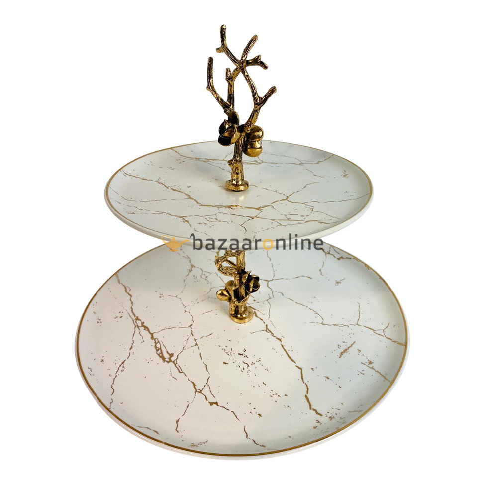 Etagère Unique 2 laags Wit Goud