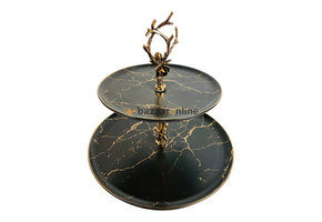 Etagère Unique 2 laags Zwart Goud