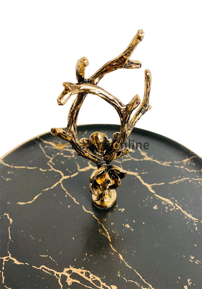 Etagère Unique 2 laags Zwart Goud