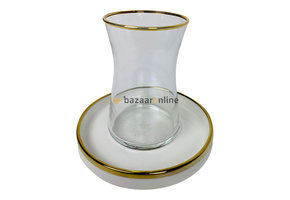 Bricard Sens Theeset | Wit-Goud 12-delig