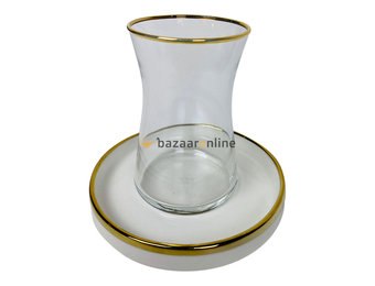 Bricard Sens Theeset | Wit-Goud 12-delig